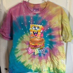Tie dye Lisa frank spongebob tee